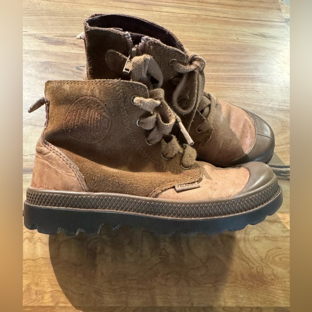 Palladium Kids Brown Suede Lace-Up Boots
